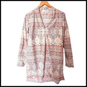 Coolibar Women's Shoreside S Small Swim Cover-Up Dress UPF 50+‎ Paisley Pink